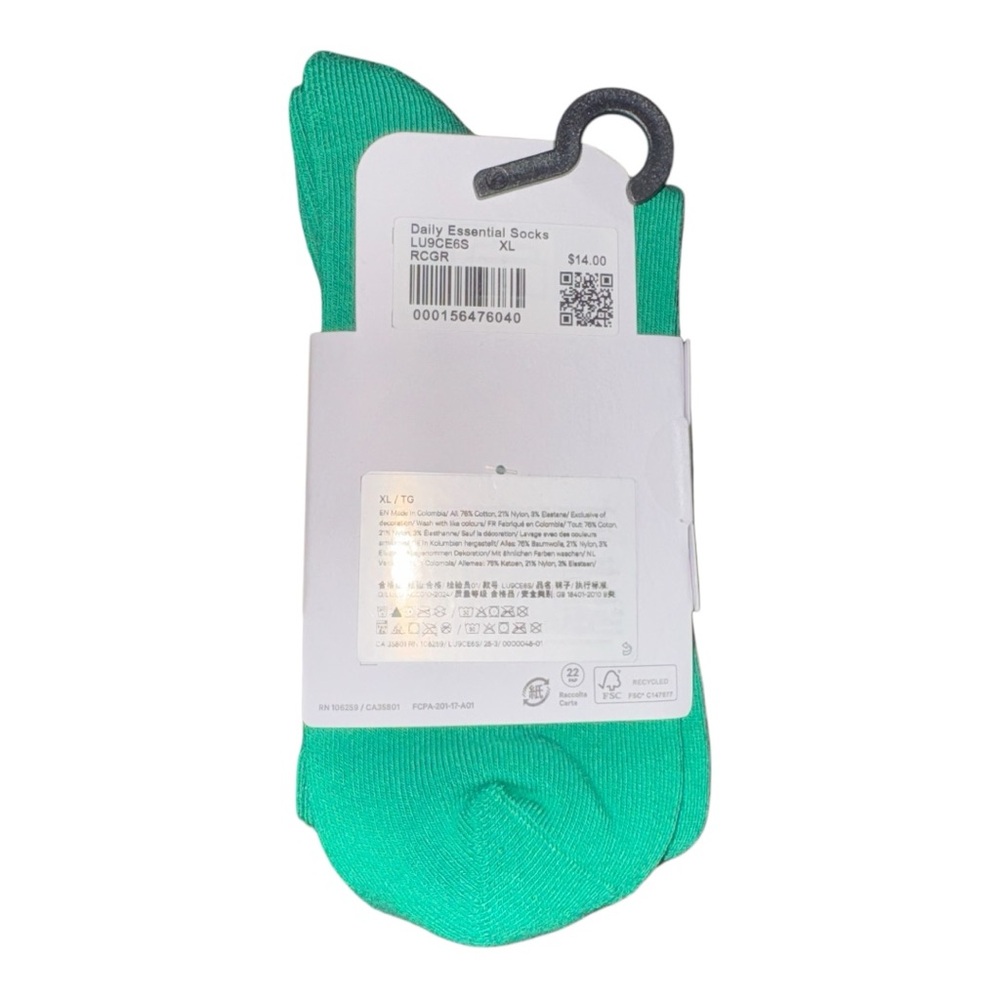 Lululemon Daily Essential Quarter Socks – Raceway Green – NWT – Multiple Sizes - Picture 8 of 9